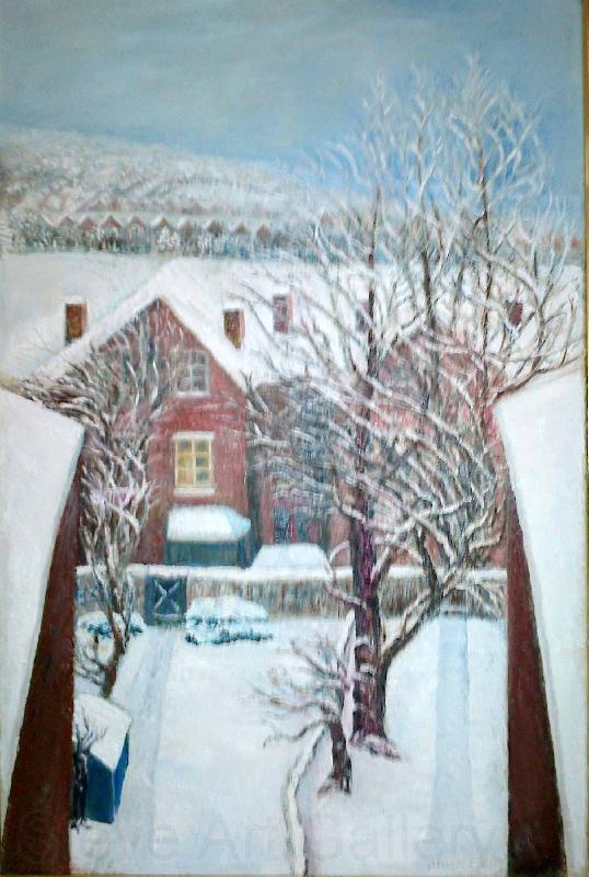 Anita Ree Wimbledon snowscape Norge oil painting art